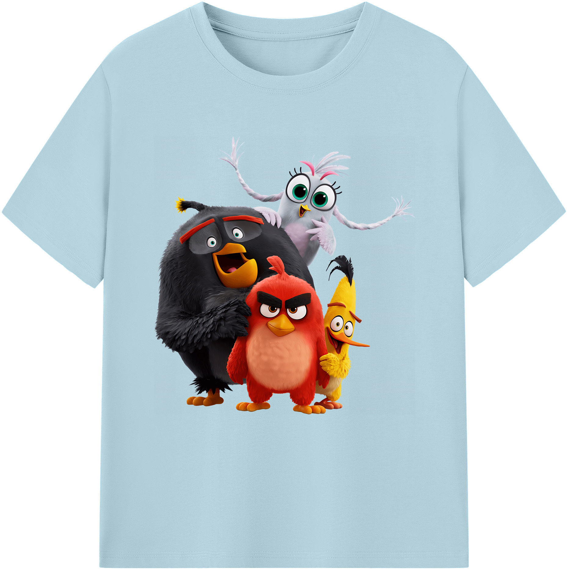 （画像用） Angry Birds アングリーバード 綿100％半袖Tシャツ（フロントプリント）